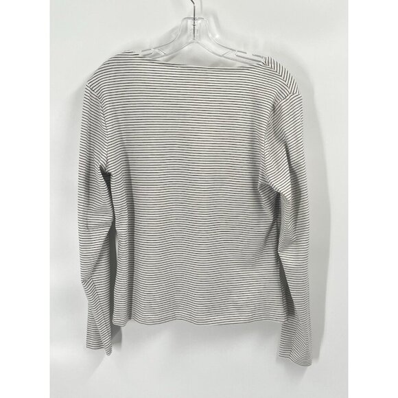 MNG Mango Stripedd Knot V Neck Long Sleeve T Shirt Sz XL NWT - Picture 8 of 8